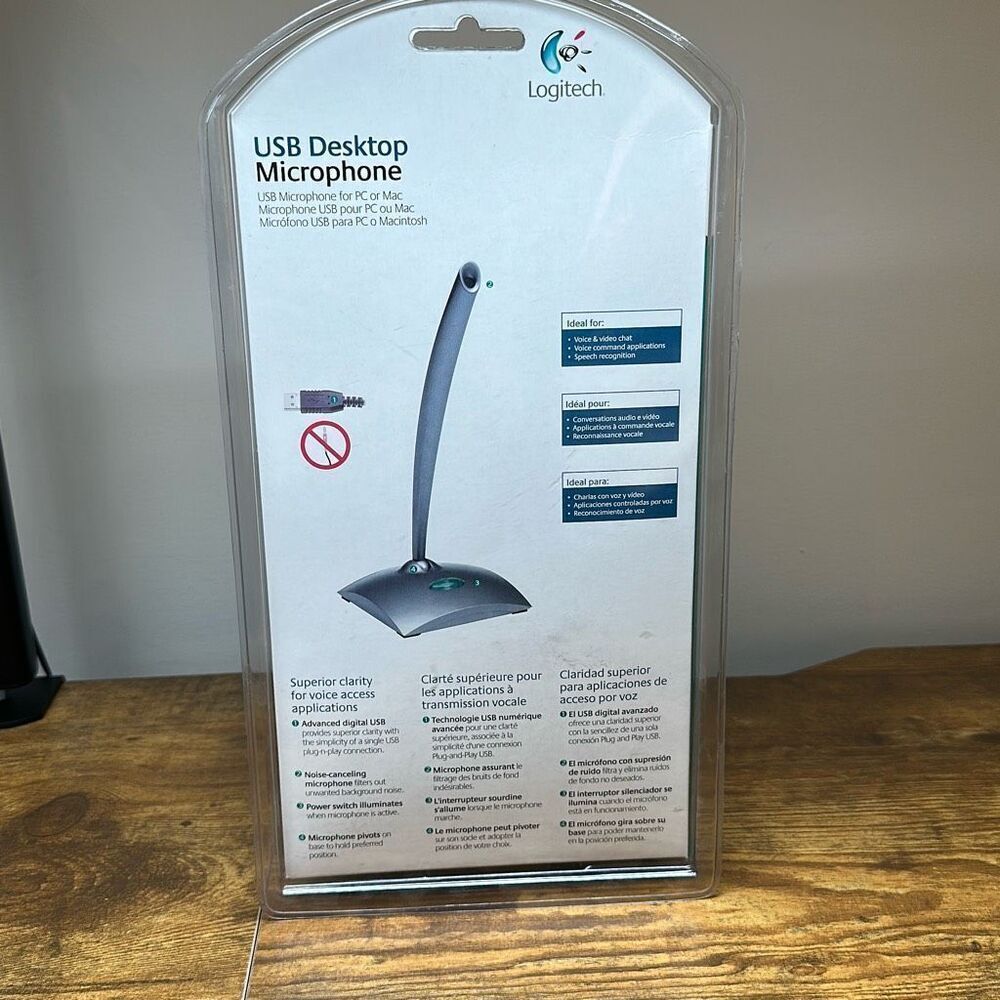 Logitech Consumer USB Desktop Microphone 980186-0403 for PC Mac NEW SEALED - Picture 4 of 9